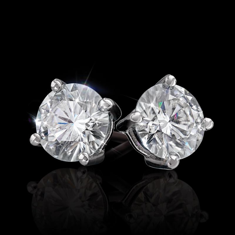 Moissanite Solitaire Earrings (2 ctw.)